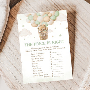 Bearly Wait Bear Baby Shower Price is Right Game