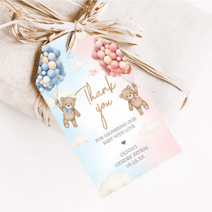 Bearly Wait Bear Balloon Gender Reveal Favor Tags