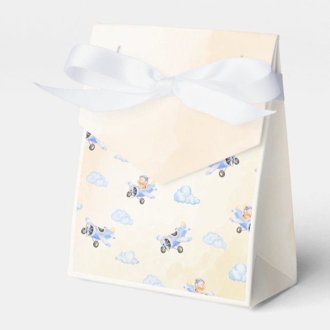 Bearly Wait Bear & Cloud Pattern Baby Shower Favor Box (Front Side)