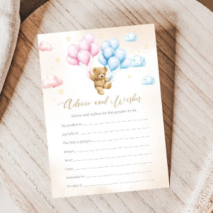 Bearly Wait Bear GenderReveal Advice & Wishes Game