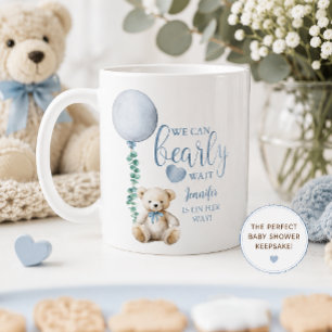 Bearly Wait Blue Teddy Bear Baby Shower Coffee Mug