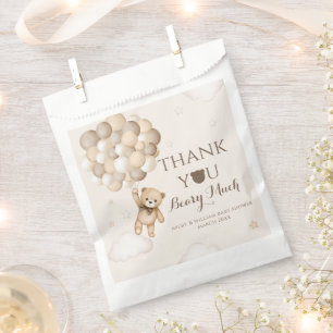 Bearly Wait Brown Bear Balloon Baby Shower  Favour Bag