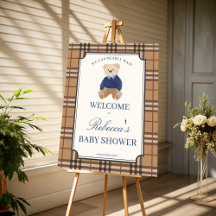 Bearly wait classique plaid baby shower de bienven