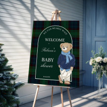 Bearly wait classique plaid baby shower de bienven