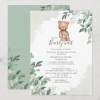 Bearly Wait Couples Baby Shower Eucalyptus Foliage