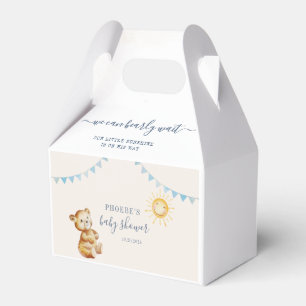 Bearly Wait Cute Bear Watercolor Boys Baby Shower Favor Box