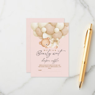 Bearly Wait Diaper Raffle Baby Girl Shower    Enclosure Card