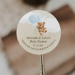 Bearly Wait Dusty Blue Teddy Bear Classic Round Sticker<br><div class="desc">These Bearly Wait Dusty Blue Teddy Bear Stickers are perfect for teddy bear baby showers and birthdays! Add these to favours for an extra touch of personalization.</div>
