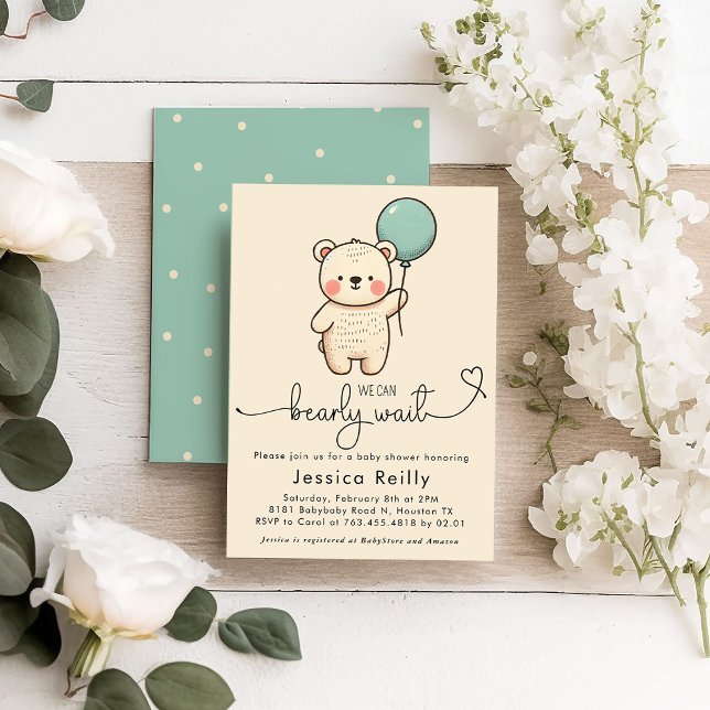 Bearly Wait – Faire-part de Baby Shower Minimalist (Créateur téléchargé)