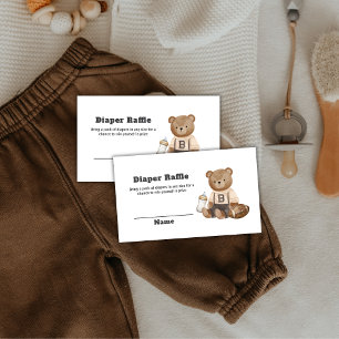 Bearly Wait Football Diaper Raffle Baby Shower  Enclosure Card