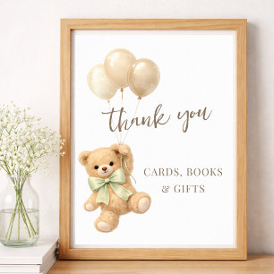 Bearly Wait Gender Neutral Baby Shower Cards Gifts Poster