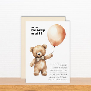 Bearly wait gender neutral baby shower Invitation
