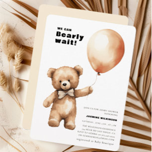 Bearly wait gender neutral baby shower Invitation