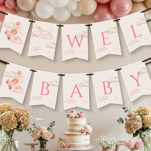 Bearly Wait Girl Baby Shower Bunting Flags