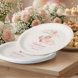 Bearly Wait Girl Baby Shower Tableware Paper Plate