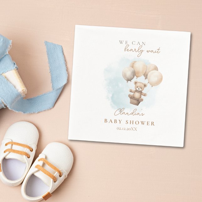 Bearly Wait Neutral Baby Shower Napkin (Bearly Wait Baby Shower Napkin)