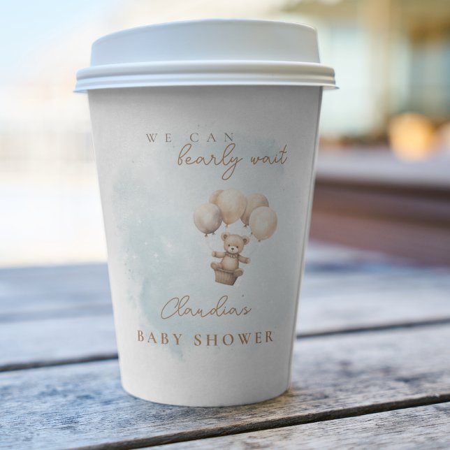 Bearly Wait Neutral Baby Shower Paper Cups (Bearly Wait Baby Shower Cup)