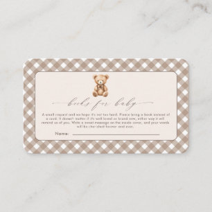 Bearly Wait Neutral Simple Baby Shower  Enclosure Card
