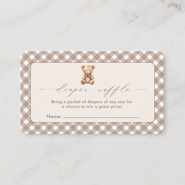 Bearly Wait Neutral Simple Baby Shower  Enclosure Card (Front)