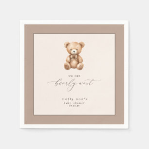 Bearly Wait Neutral Simple Baby Shower Napkin