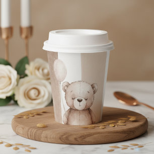 Bearly Wait Neutral Teddy Baby Shower Paper Cups