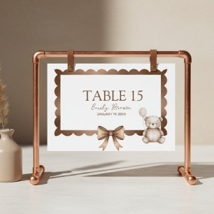 Bearly Wait Neutral Teddy Baby Shower Table Number