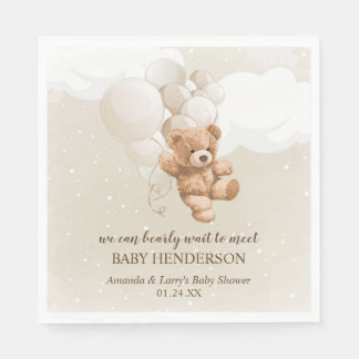 Bearly Wait Neutral Teddy Bear Napkin