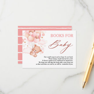 Bearly Wait Pink Teddy Bear Books for Baby Enclosure Card