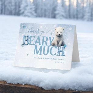Bearly Wait Polar Bear Winter Modern Thank You Card