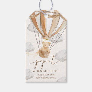 Bearly Wait Tan Teddy Bear Pop It When She Pops Gift Tags