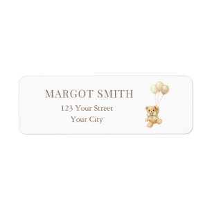 Bearly Wait Teddy Bear Baby Shower Return Address
