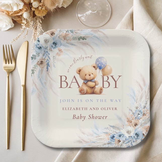 Bearly Wait Teddy Bear Baby Shower Table Decor Paper Plate (Creator Uploaded)