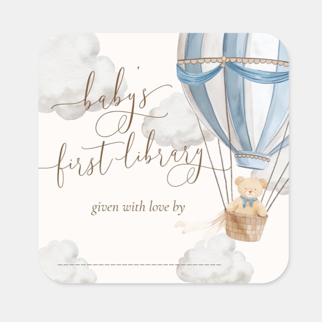 Bearly Wait Teddy Bear For The Library Bookplate Square Sticker (Creator Uploaded)