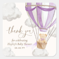 Bearly Wait Teddy Bear Lilac Thank You Baby Shower