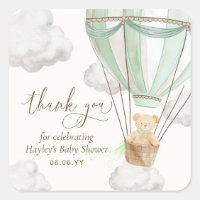 Bearly Wait Teddy Bear Mint Thank You Baby Shower