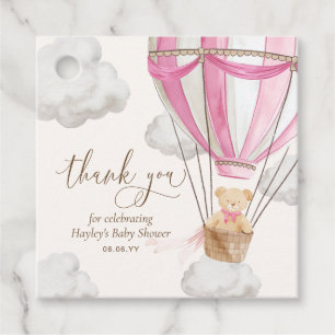 Bearly Wait Teddy Bear Pink Thank You Baby Shower Favour Tags