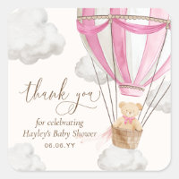 Bearly Wait Teddy Bear Pink Thank You Baby Shower