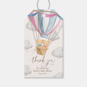 Bearly Wait Teddy Bear Thank You Twins Baby Shower Gift Tags