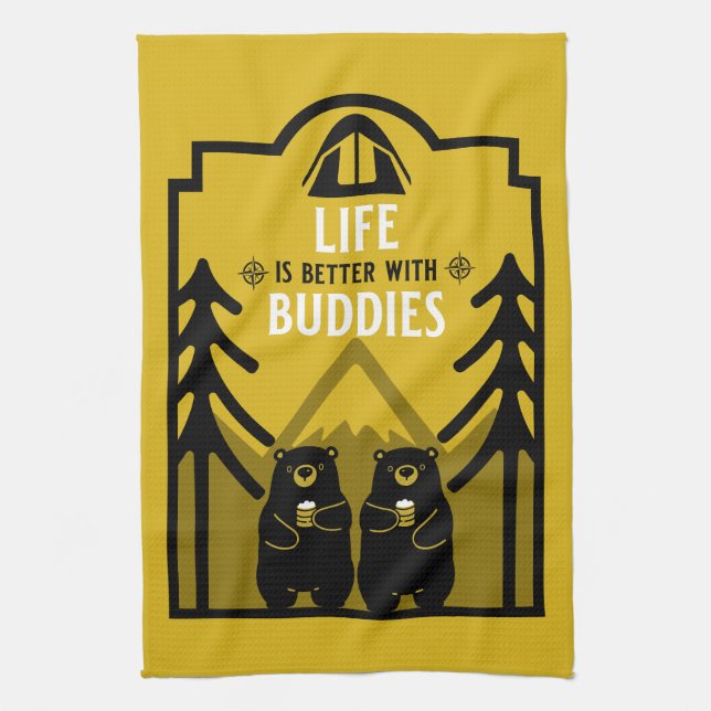Bears And Beer Canada Kitchen Towel (Vertical)