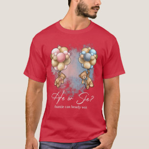 Bears Balloons Auntie Can Bearly Wait Gender Revea T-Shirt