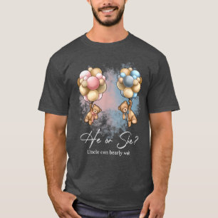 Bears Balloons Uncle Can Bearly Wait Gender Reveal T-Shirt