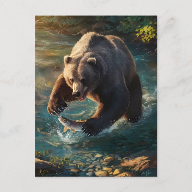 Bears Bounty: Fishing Feast Postcard (Front)