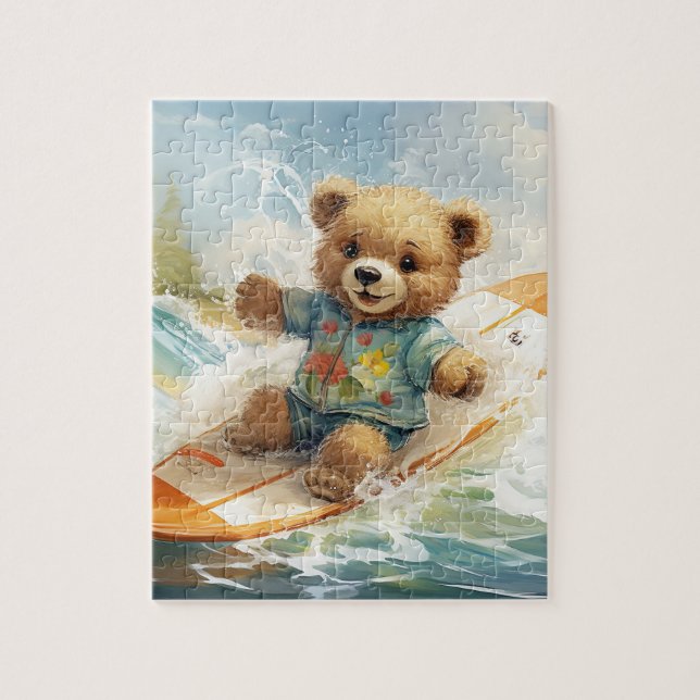 Bear's Day surfing at the Beach Jigsaw Puzzle (Vertical)