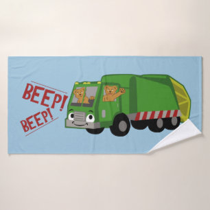 Bears Driving a Trash Truck Bath Towel Set