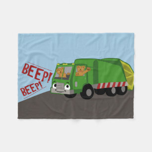 Bears Driving a Trash Truck Fleece Blanket