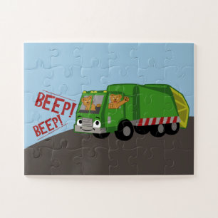 Bears Driving a Trash Truck Jigsaw Puzzle