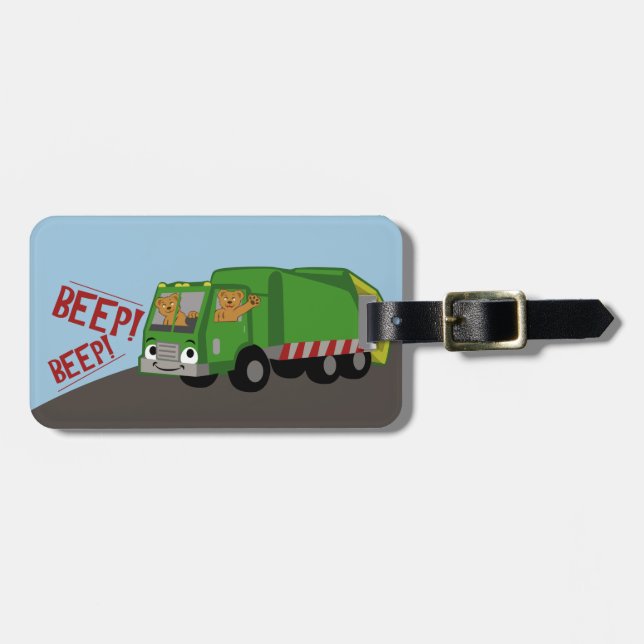 Bears Driving a Trash Truck Luggage Tag (Front Horizontal)