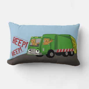 Bears Driving a Trash Truck Lumbar Pillow