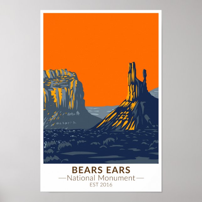 Bears Ears National Monument Utah Vintage Poster (Front)