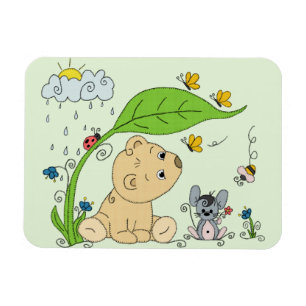 Bears in the rain magnet